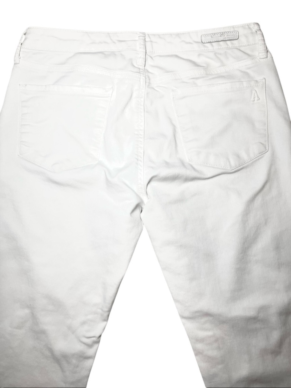 Articles of Society Carly Distressed Cropped Raw Hem Jeans in White Womens 28 - Picture 6 of 10